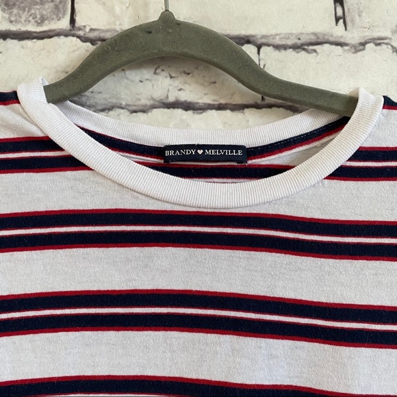 Brandy Melville Striped Crop Tee - Picture 2 of 5